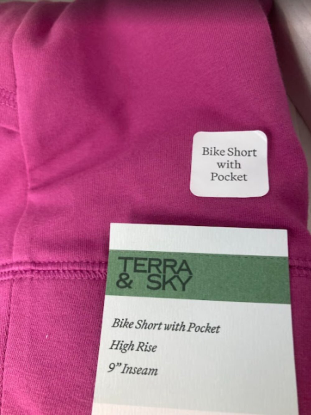 Terra & Sky High Rise 9" Bike Shorts with Pockets 1X - Picture 5 of 10
